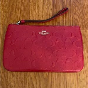 NEW Coach Raspberry Pink LOGO C’s Wristlet NWT